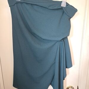 Fashion Nova Teal Strapless Dress